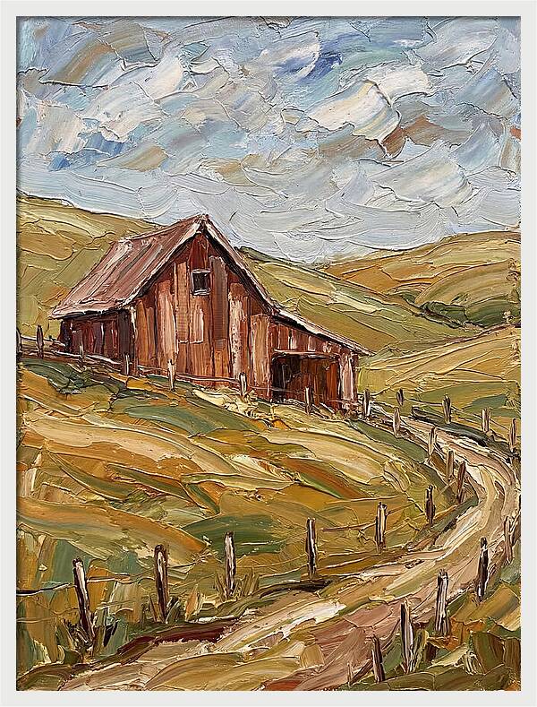 Rustic Barn Amidst Rolling Hills