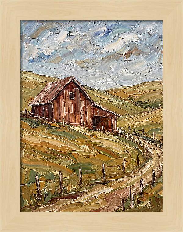 Rustic Barn Amidst Rolling Hills
