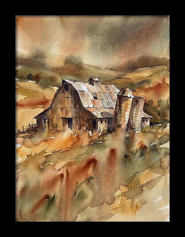 Rustic Barn In Watercolor