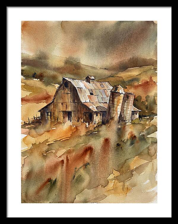 Rustic Barn In Watercolor