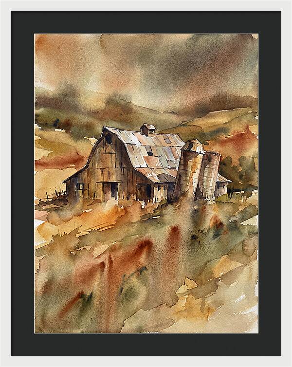 Rustic Barn In Watercolor