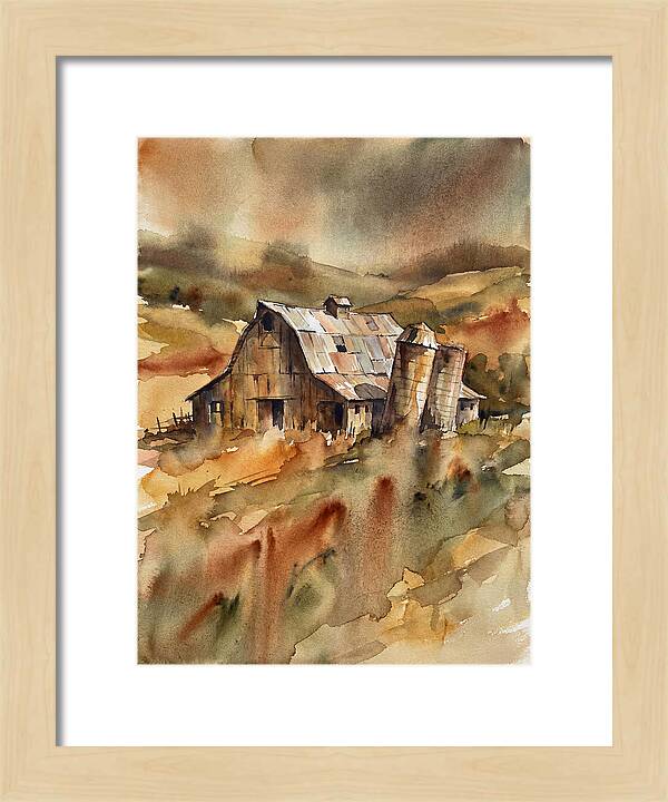 Rustic Barn In Watercolor