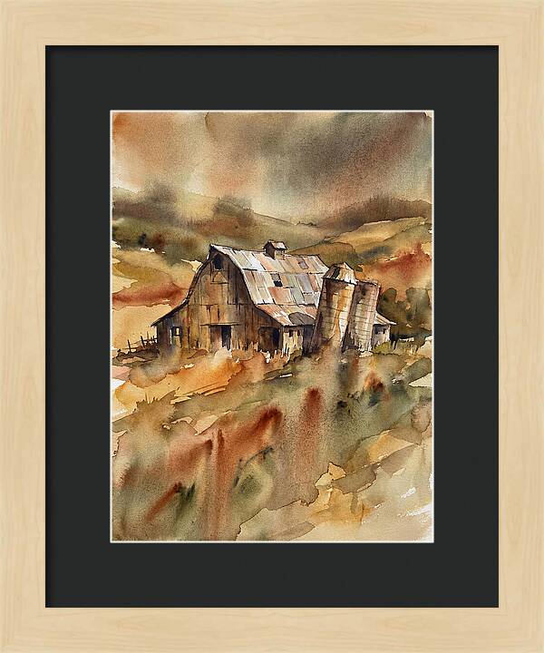 Rustic Barn In Watercolor