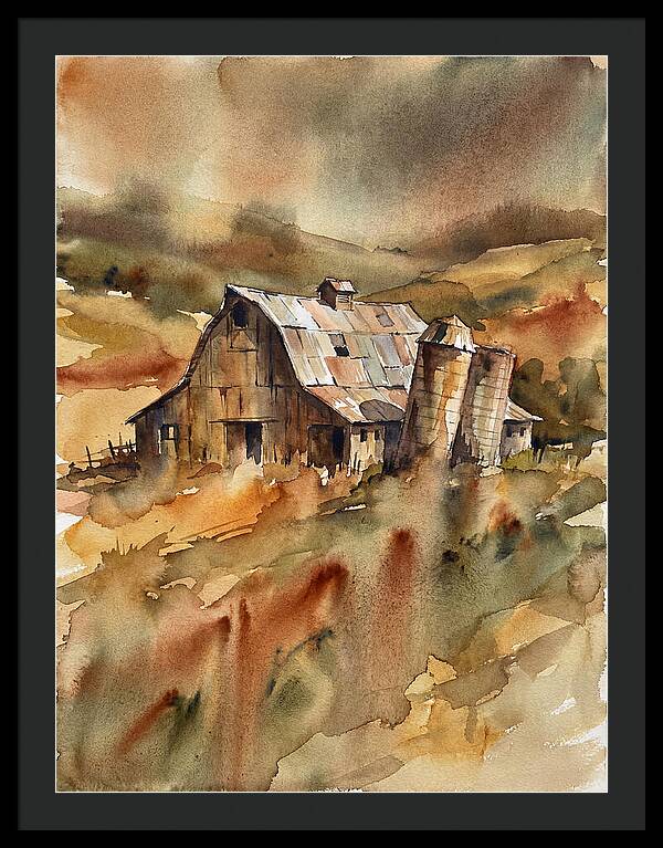 Rustic Barn In Watercolor