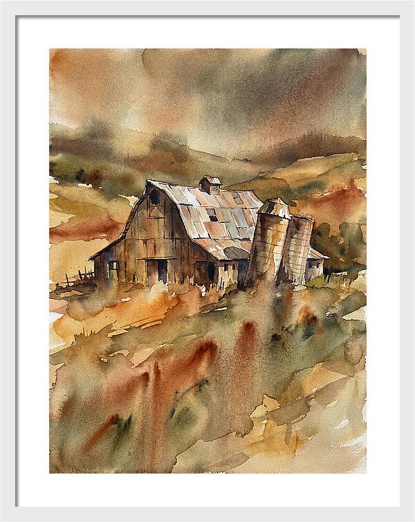Rustic Barn In Watercolor