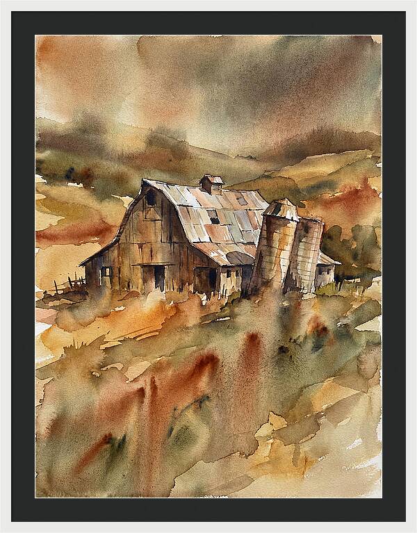 Rustic Barn In Watercolor