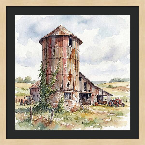 Rustic Barn Silo Scene