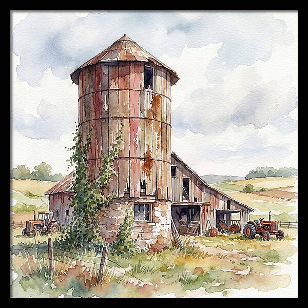 Rustic Barn Silo Scene