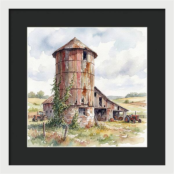 Rustic Barn Silo Scene