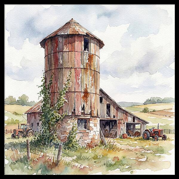 Rustic Barn Silo Scene