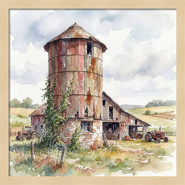 Rustic Barn Silo Scene