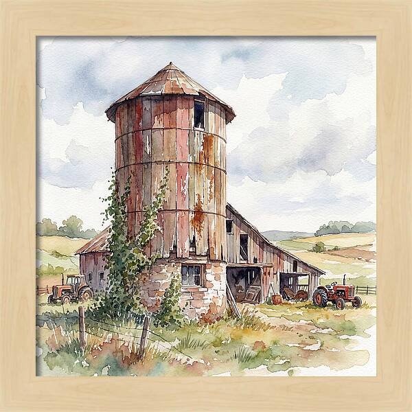 Rustic Barn Silo Scene