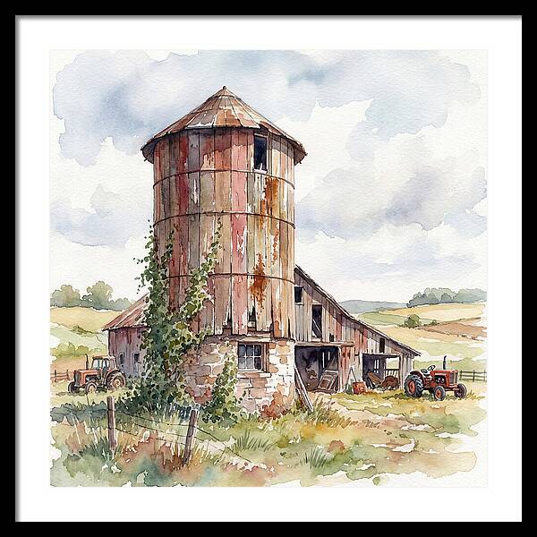 Rustic Barn Silo Scene