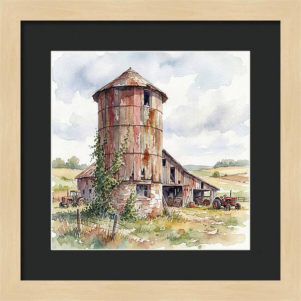Rustic Barn Silo Scene