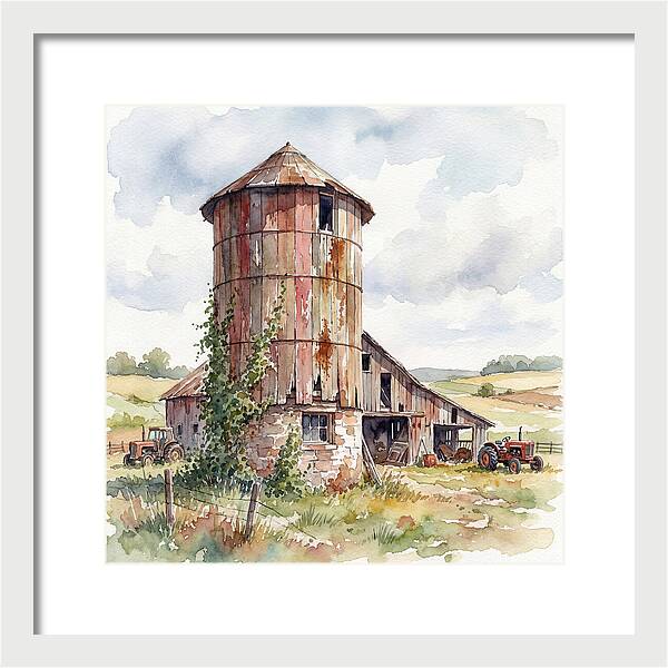 Rustic Barn Silo Scene