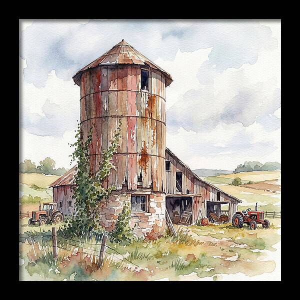 Rustic Barn Silo Scene