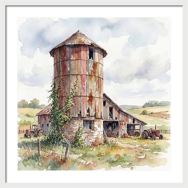 Rustic Barn Silo Scene