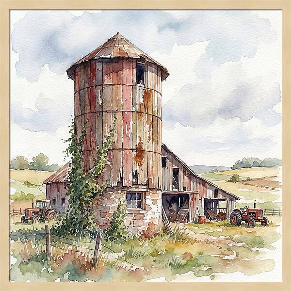 Rustic Barn Silo Scene