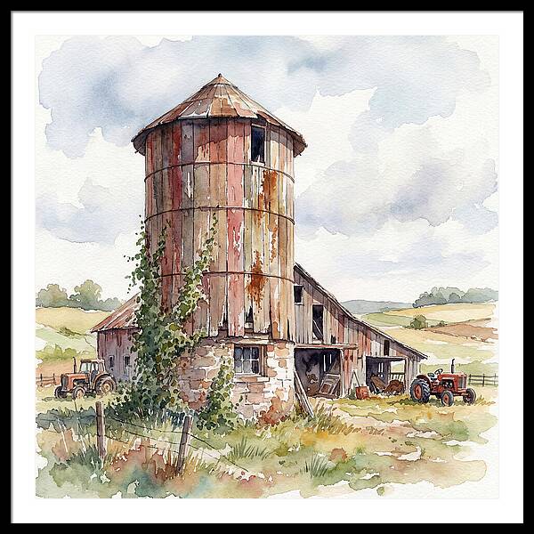 Rustic Barn Silo Scene