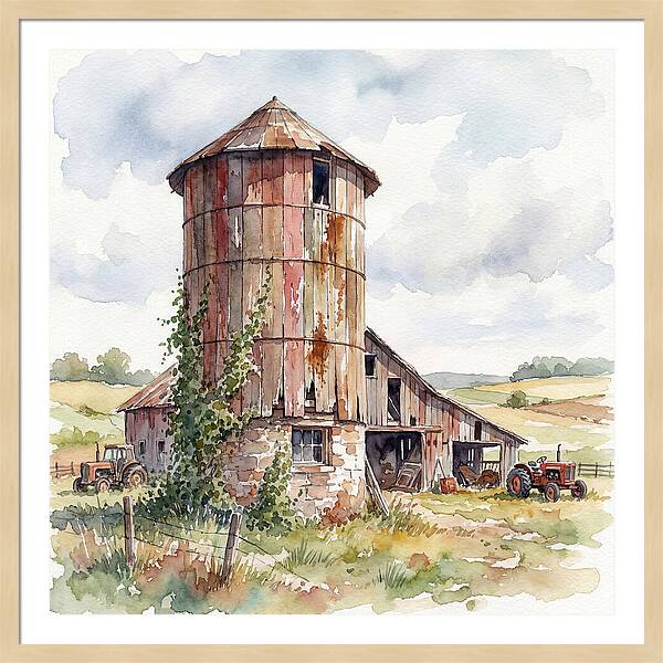Rustic Barn Silo Scene