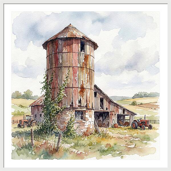 Rustic Barn Silo Scene