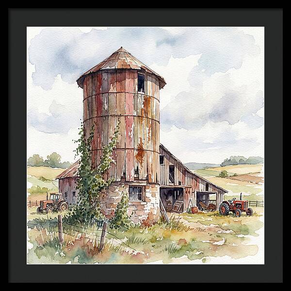 Rustic Barn Silo Scene