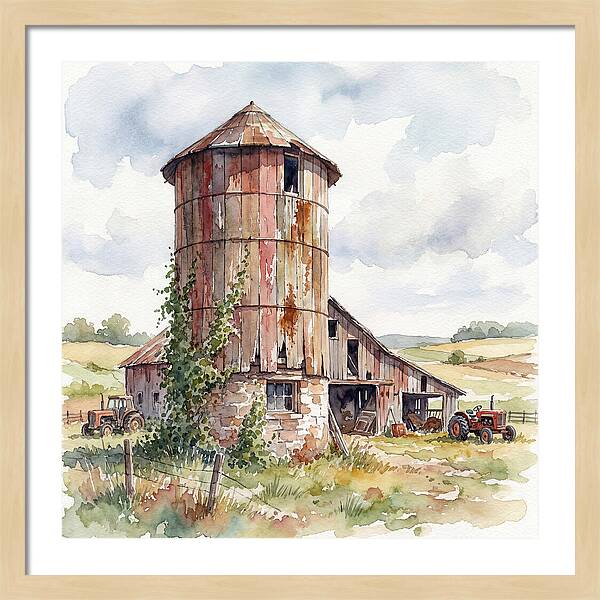 Rustic Barn Silo Scene