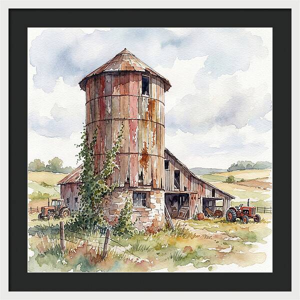 Rustic Barn Silo Scene