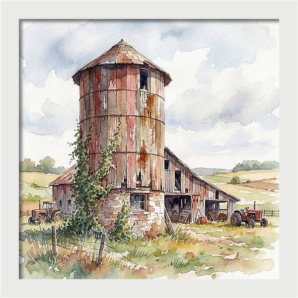 Rustic Barn Silo Scene