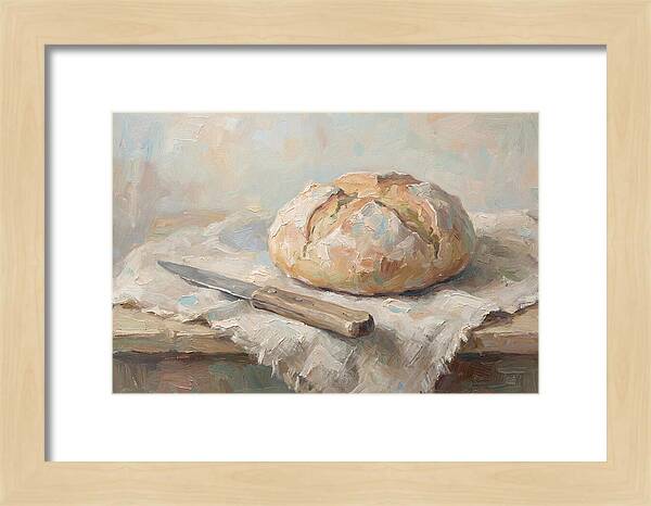 Rustic Bread Loaf And Knife
