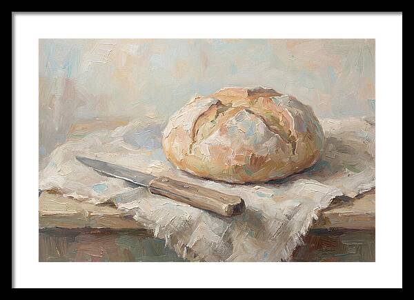 Rustic Bread Loaf And Knife