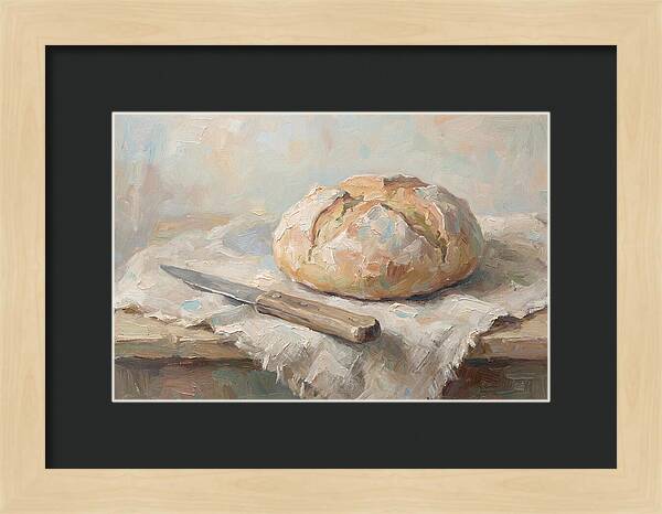 Rustic Bread Loaf And Knife