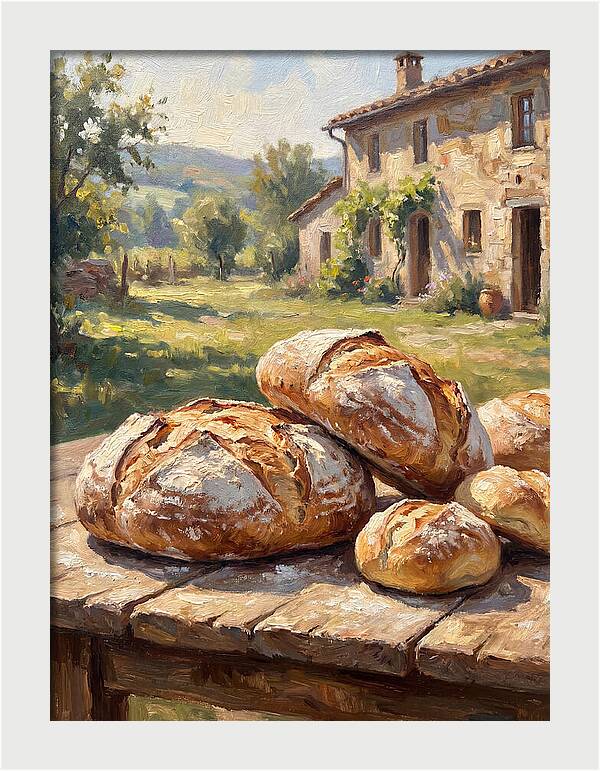 Rustic Bread Under Sunlight