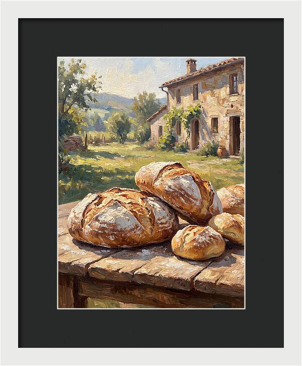 Rustic Bread Under Sunlight