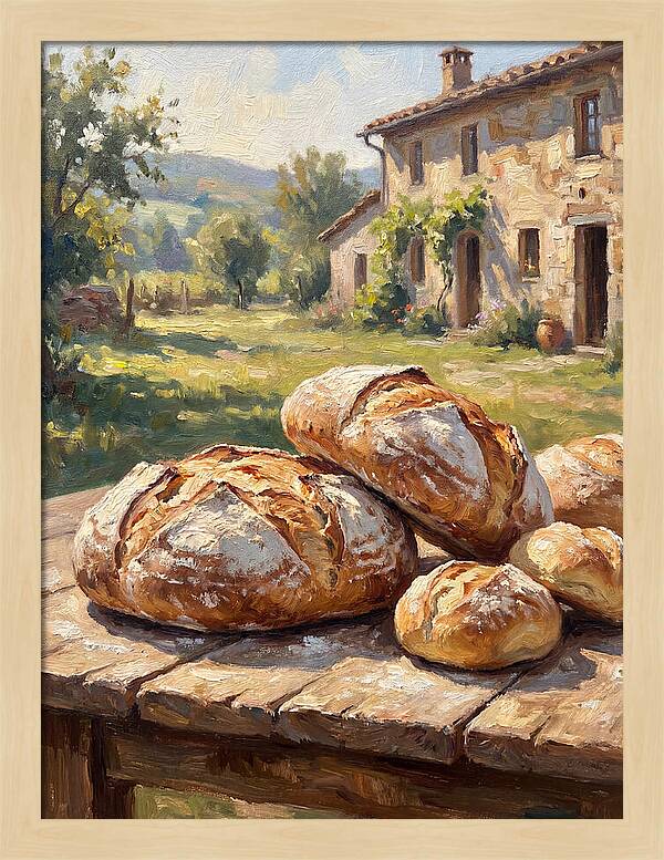 Rustic Bread Under Sunlight