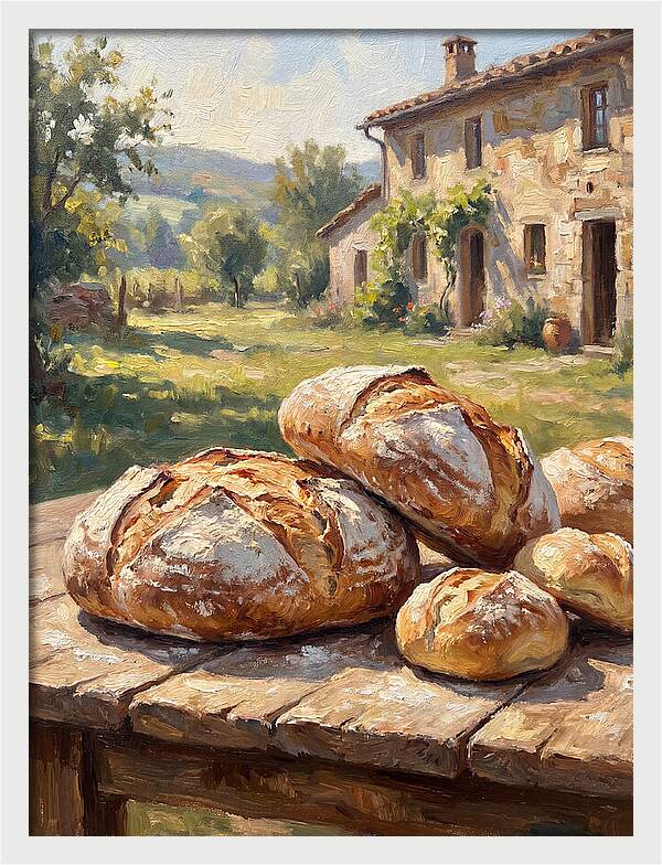 Rustic Bread Under Sunlight