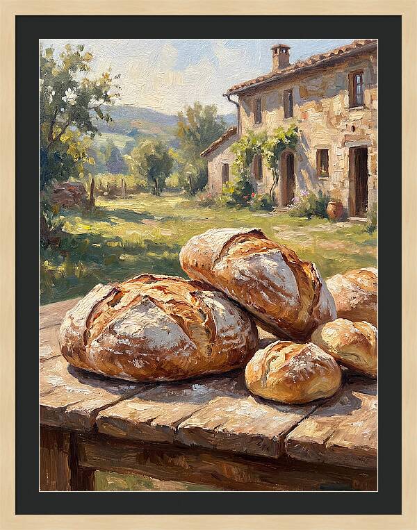 Rustic Bread Under Sunlight