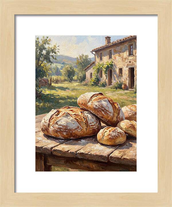 Rustic Bread Under Sunlight