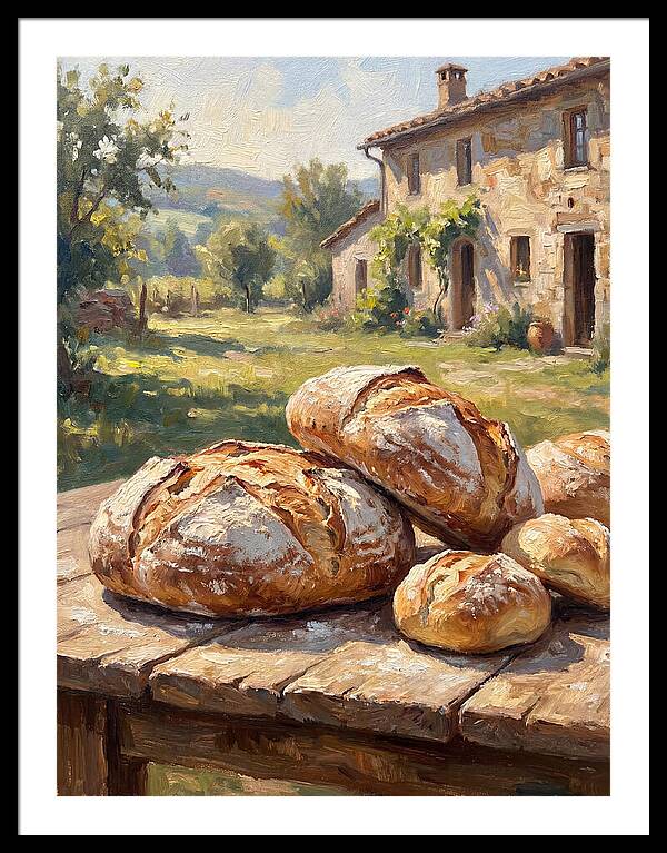 Rustic Bread Under Sunlight