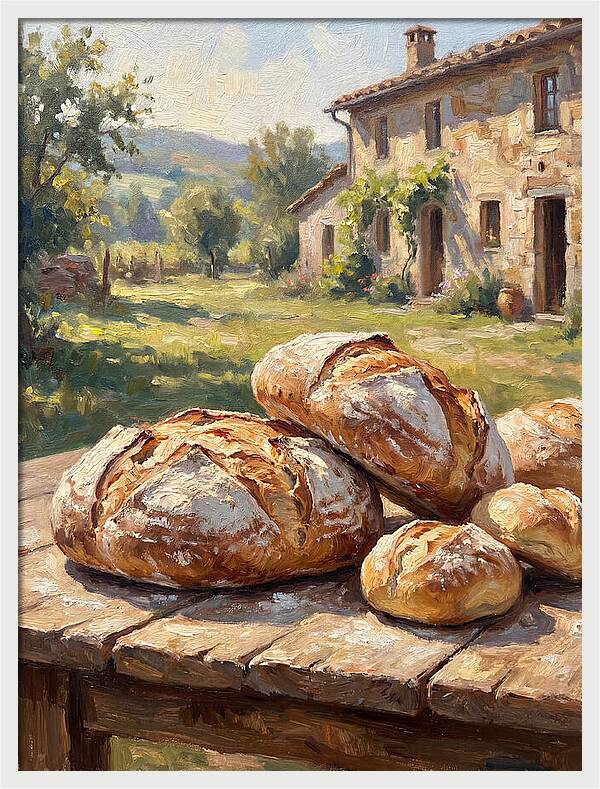Rustic Bread Under Sunlight