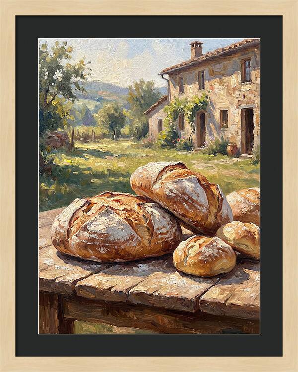 Rustic Bread Under Sunlight