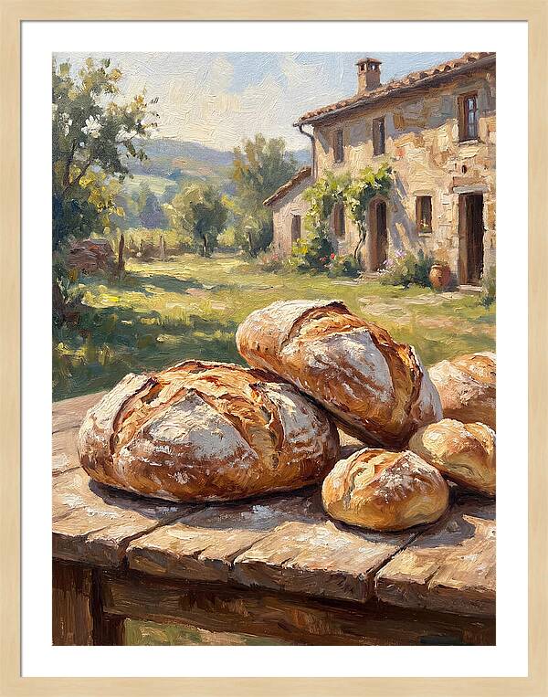 Rustic Bread Under Sunlight