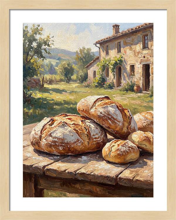 Rustic Bread Under Sunlight