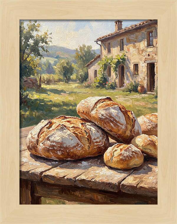 Rustic Bread Under Sunlight