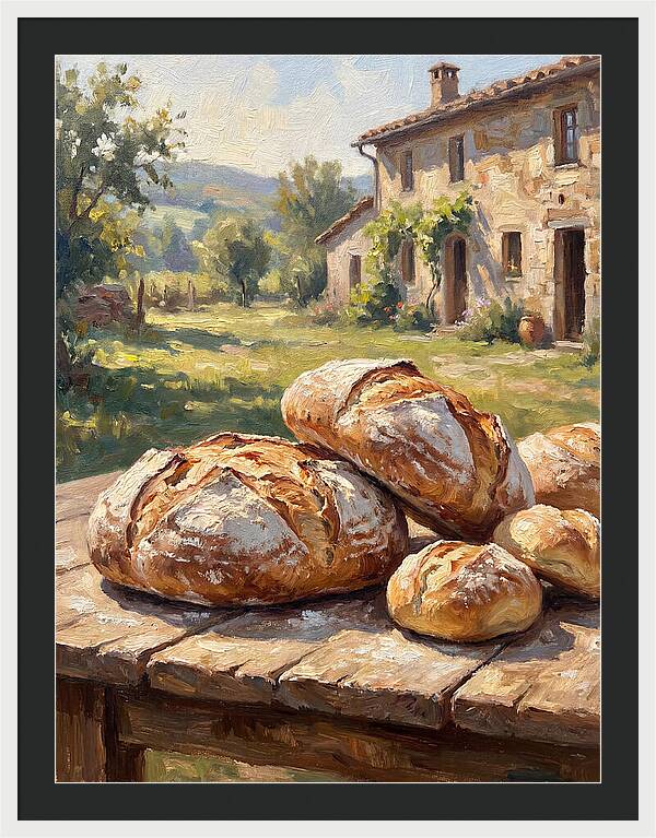 Rustic Bread Under Sunlight