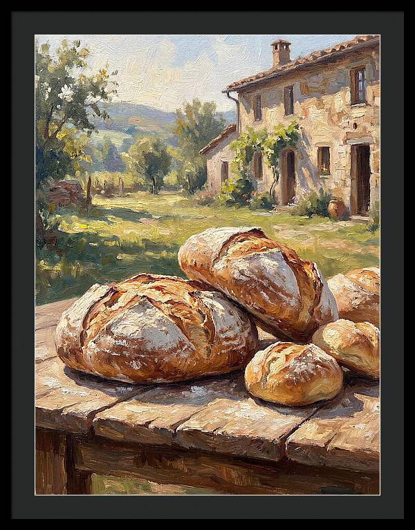 Rustic Bread Under Sunlight
