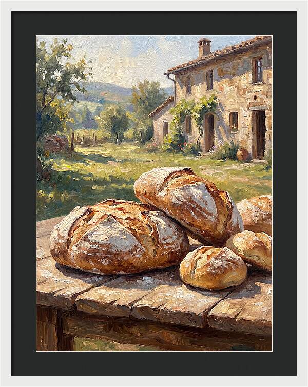 Rustic Bread Under Sunlight
