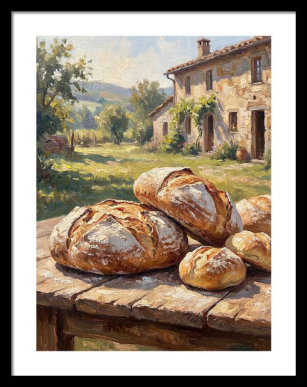 Rustic Bread Under Sunlight