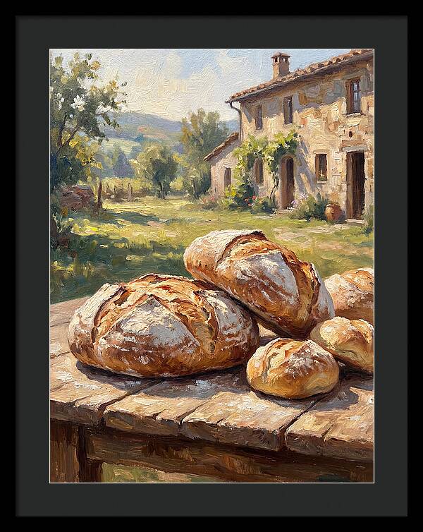 Rustic Bread Under Sunlight