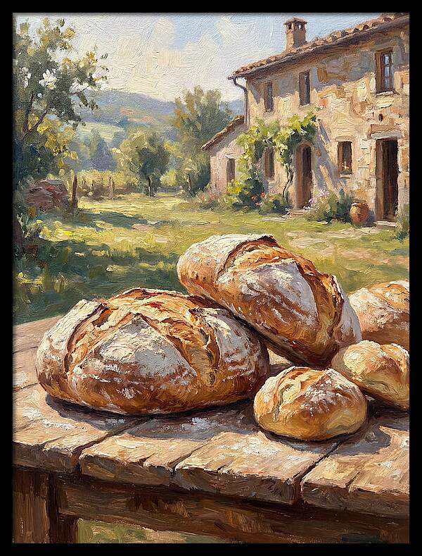 Rustic Bread Under Sunlight